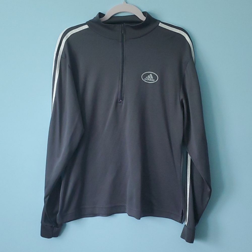 Adidas vintage 1/4 zip 3 stripes pullover L